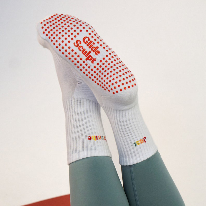 3 Pairs Non-Slip Sports Grip Embroidered Pilates Socks Test Sample